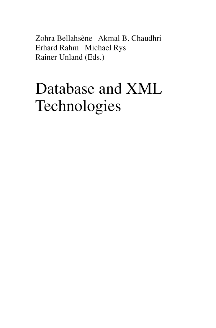 Database And XML Technologies - Page 4