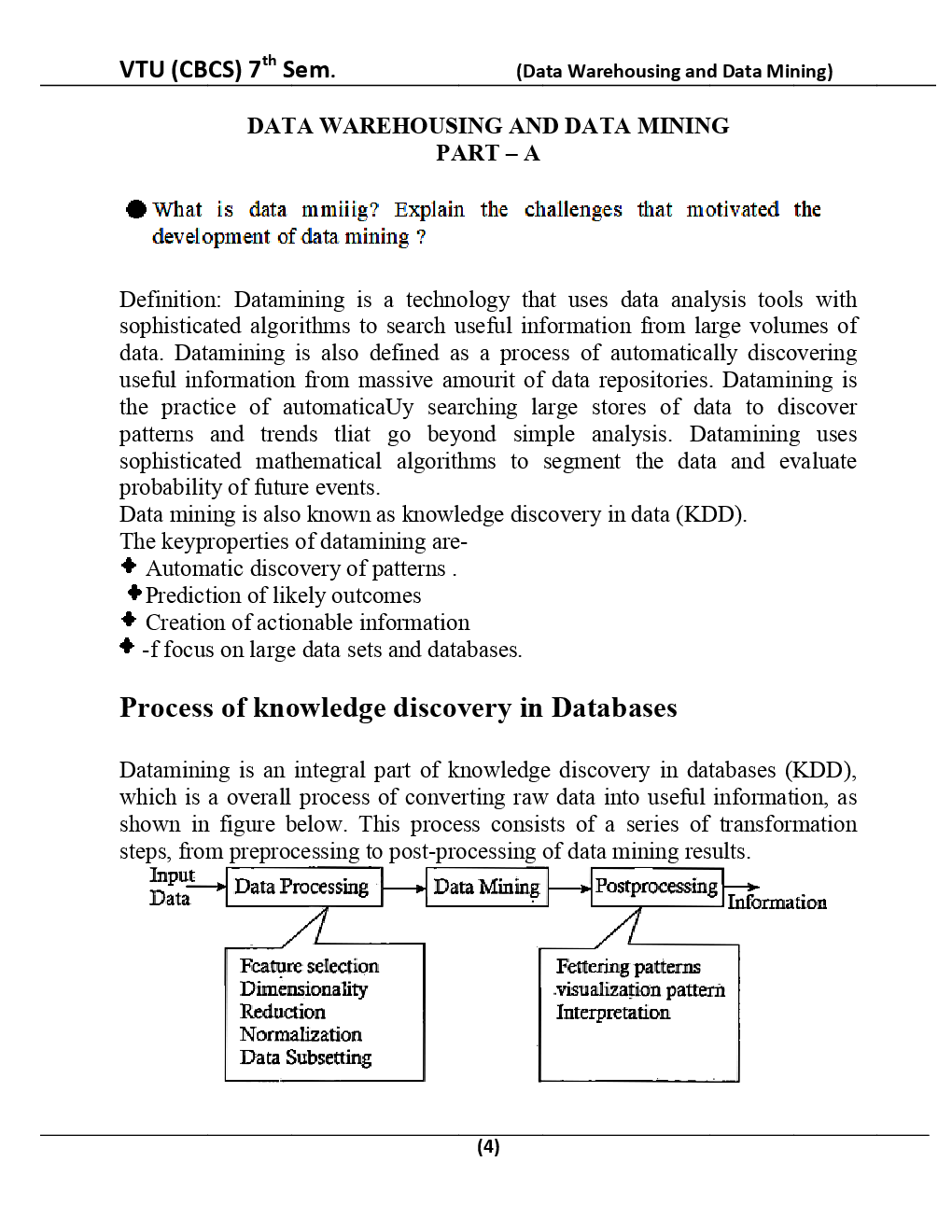 Data Warehousing And Data Mining  For VTU BE 7th Sem Computer Science Engineering - Page 5