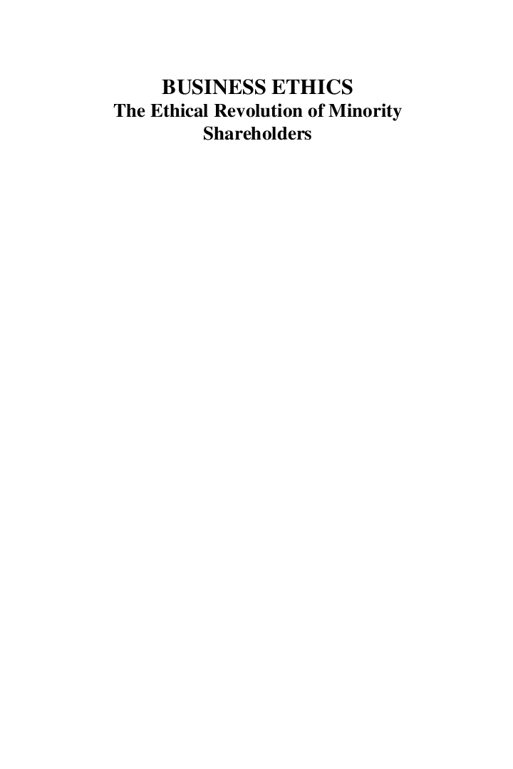Business Ethics The Ethical Revolution Of Minority Shareholders - Page 2