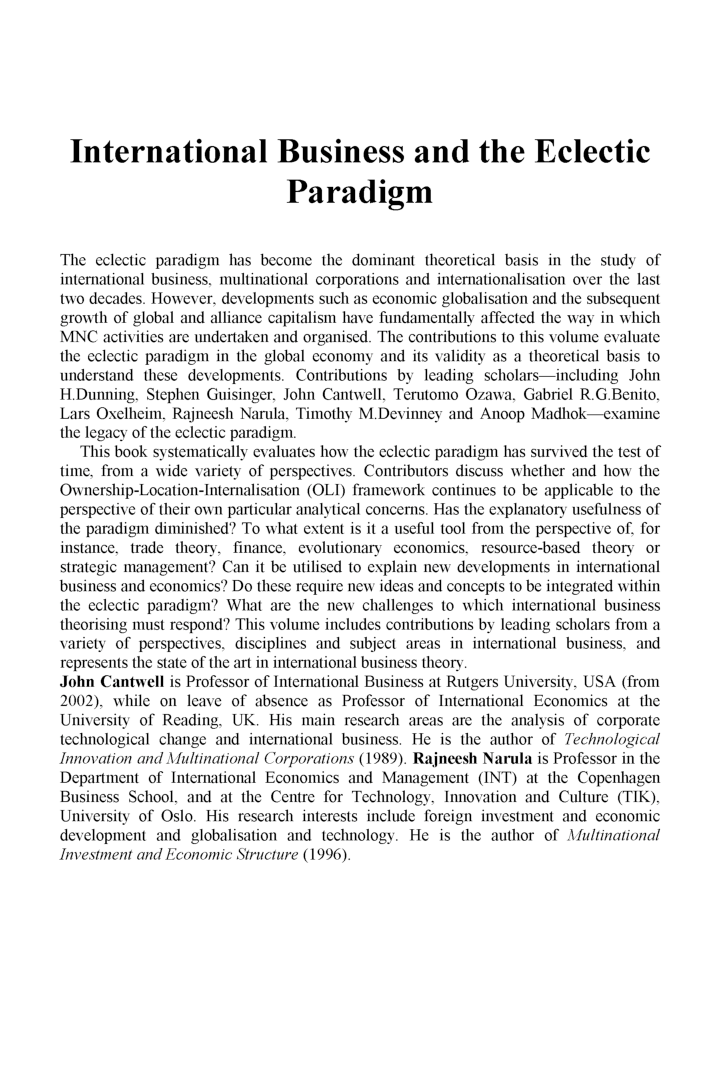 International Business And The Eclectic Paradigm - Page 2