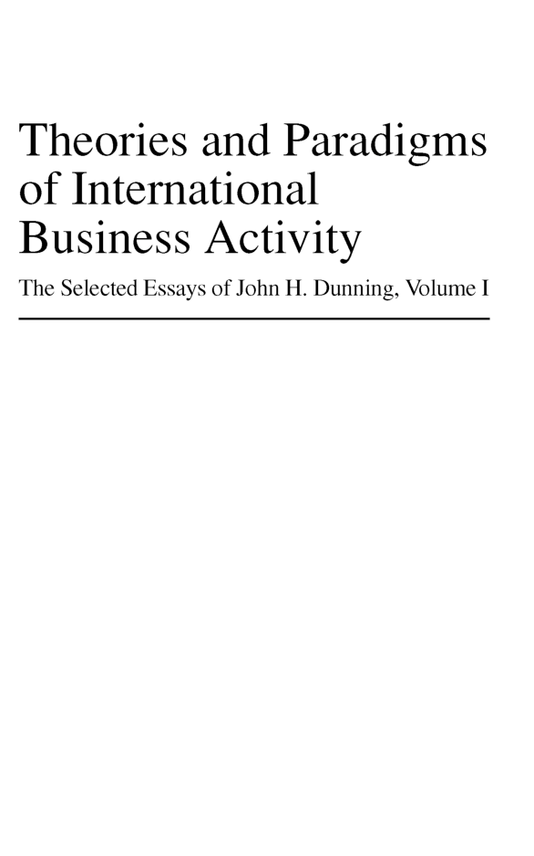 Theories And Paradigms Of International Business Activity - Page 4