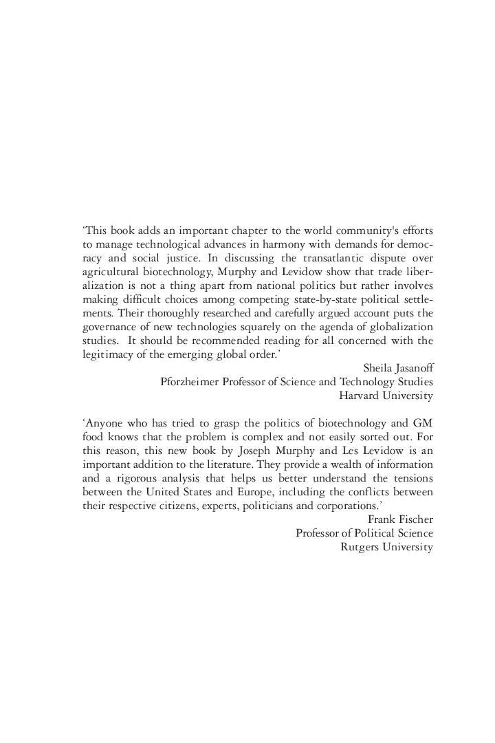 Governing The Transatlantic Conflict Over Agricultural Biotechnology - Page 2