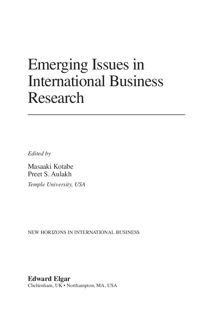 Emerging Issues In International Business Research - Page 3