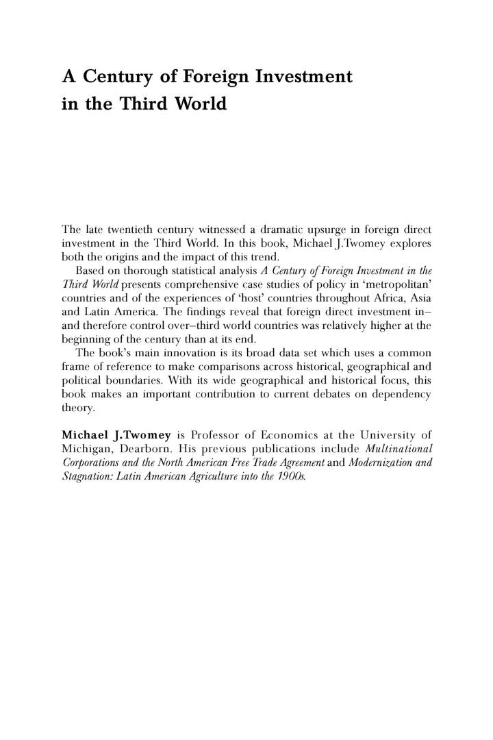 A Century of Foreign Investment In The Third World - Page 2