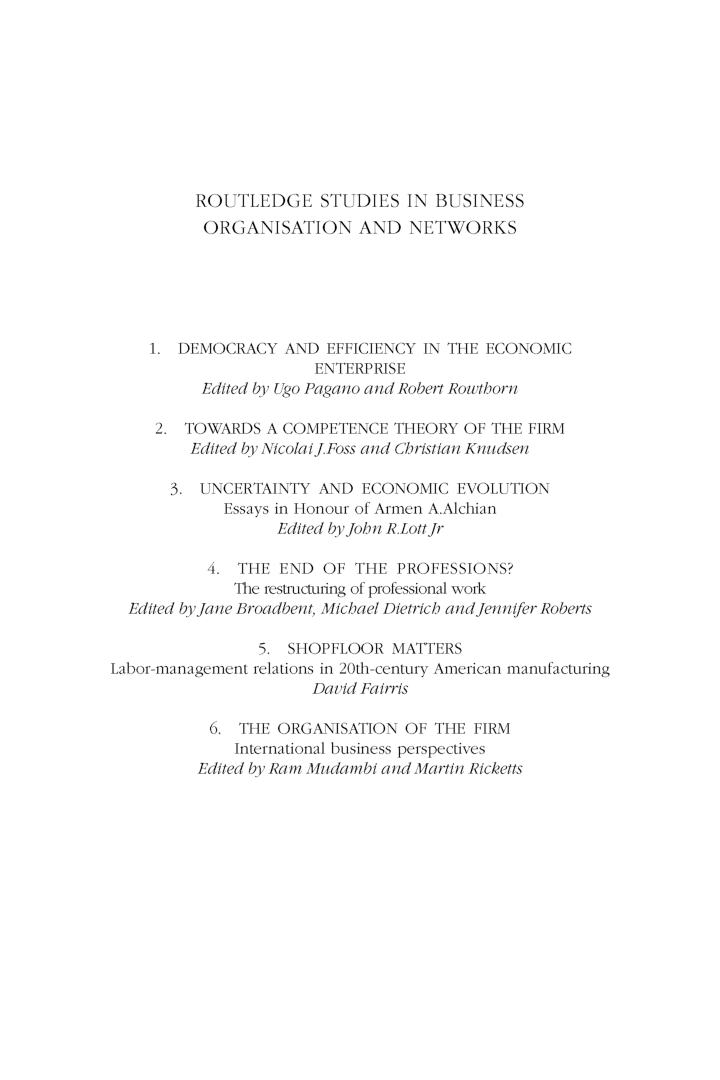 The Organisation Of The Firm - Page 3