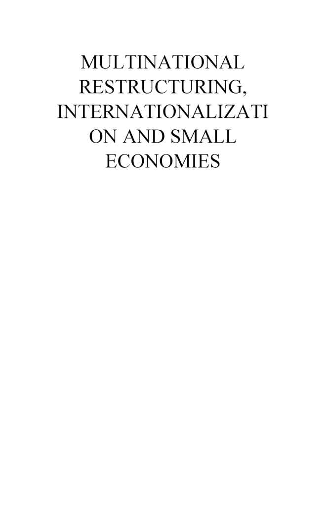 Multinational Restructuring, Internationalization And Small Economies - Page 4