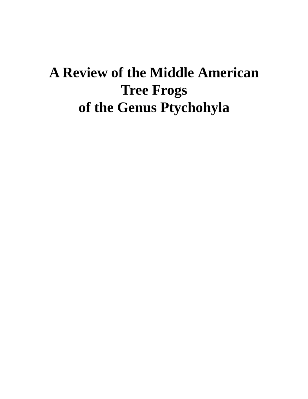 A Review Of The Middle American Tree Frogs Of The Genus Ptychohyla - Page 3