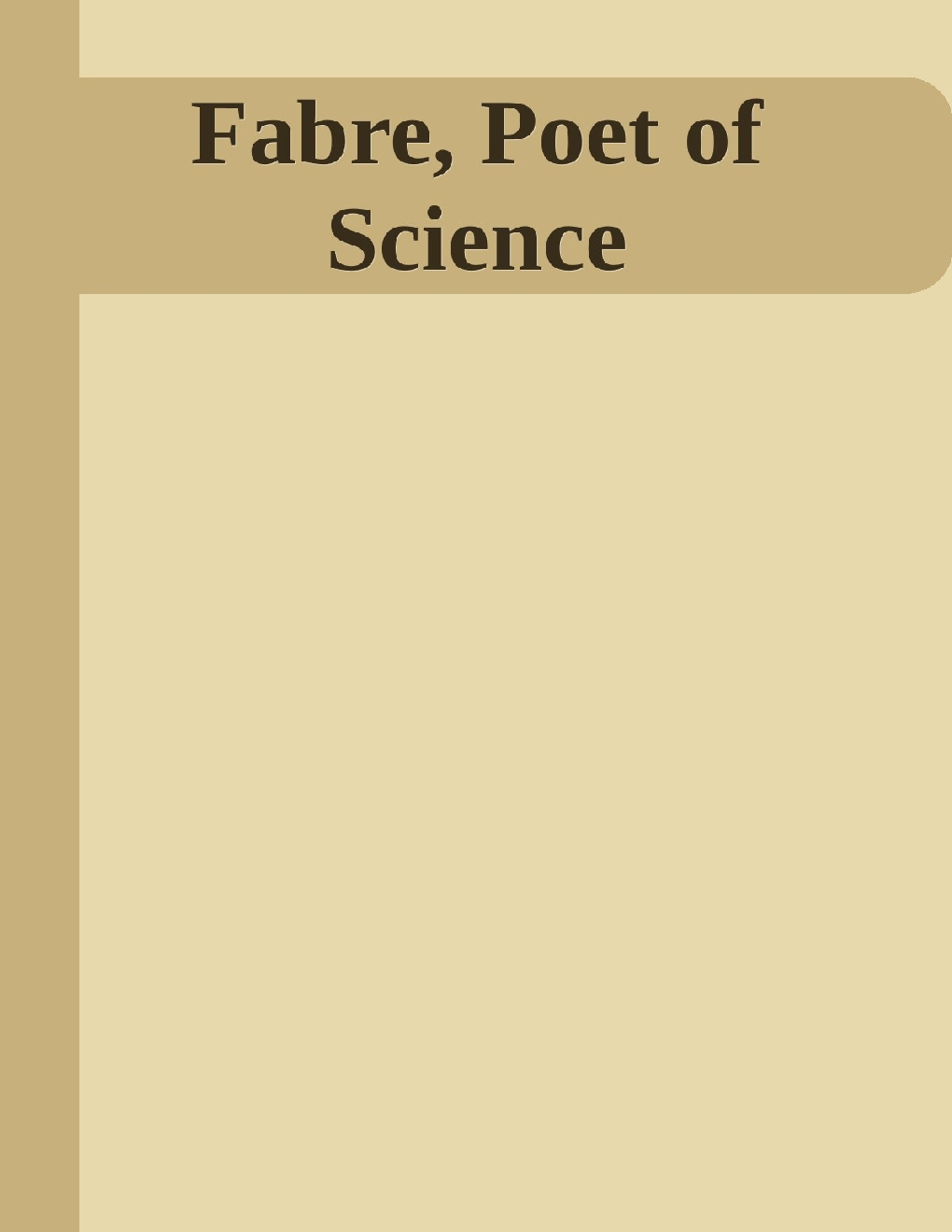 Fabre Poet Of Science - Page 1