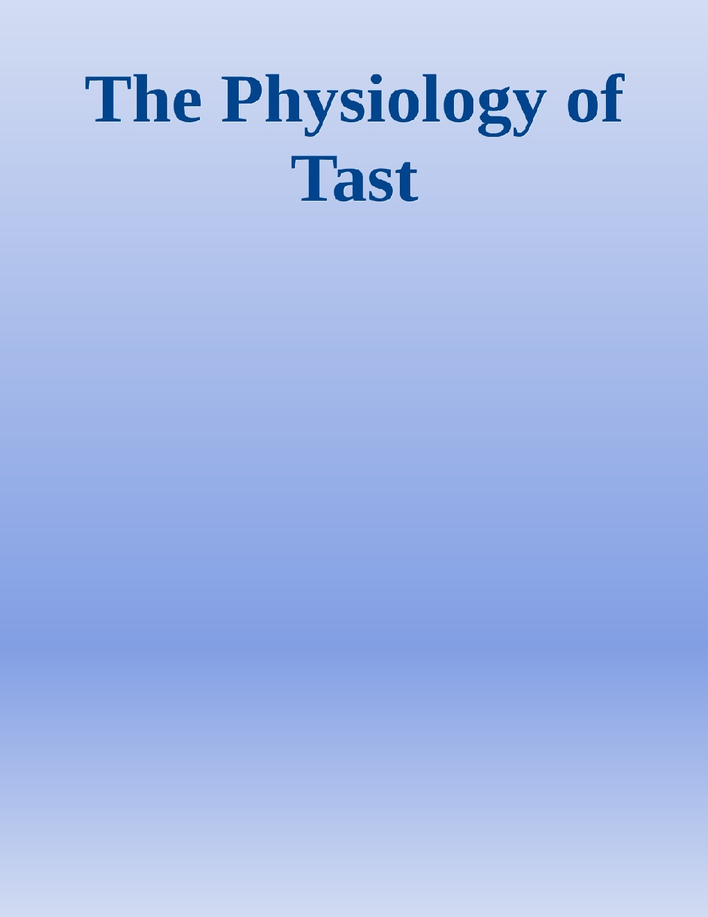 The Physiology of Taste - Page 1