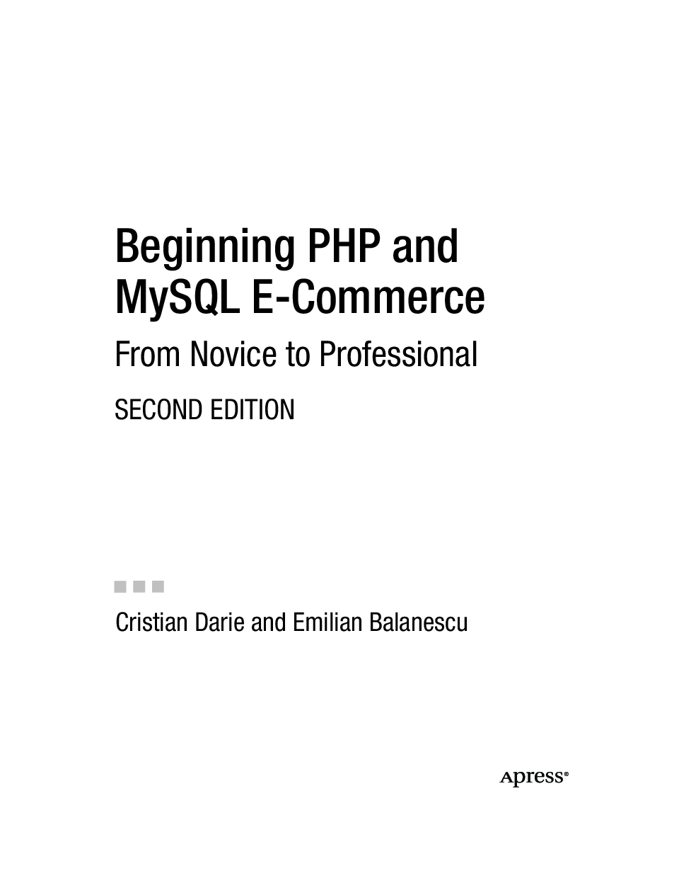 Beginning PHP And MySQL E-Commerce - Page 3