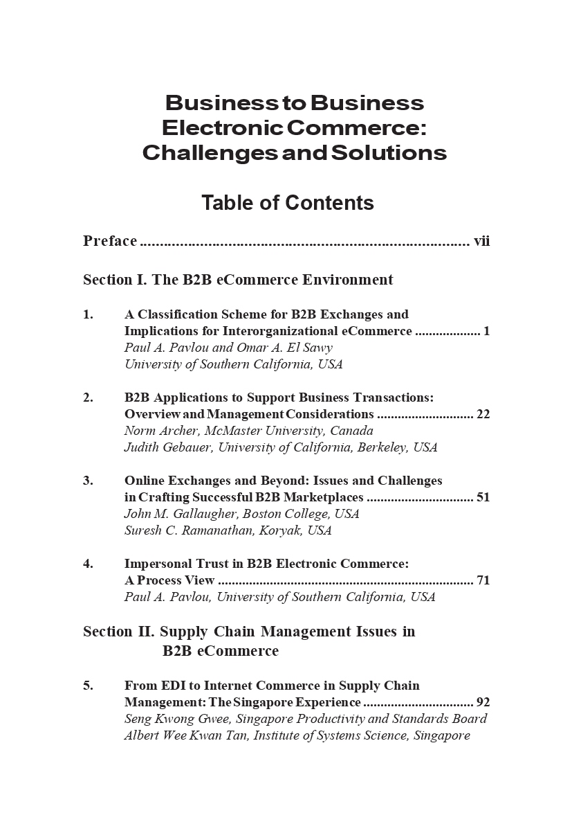 Business To Business Electronic Commerce - Page 2