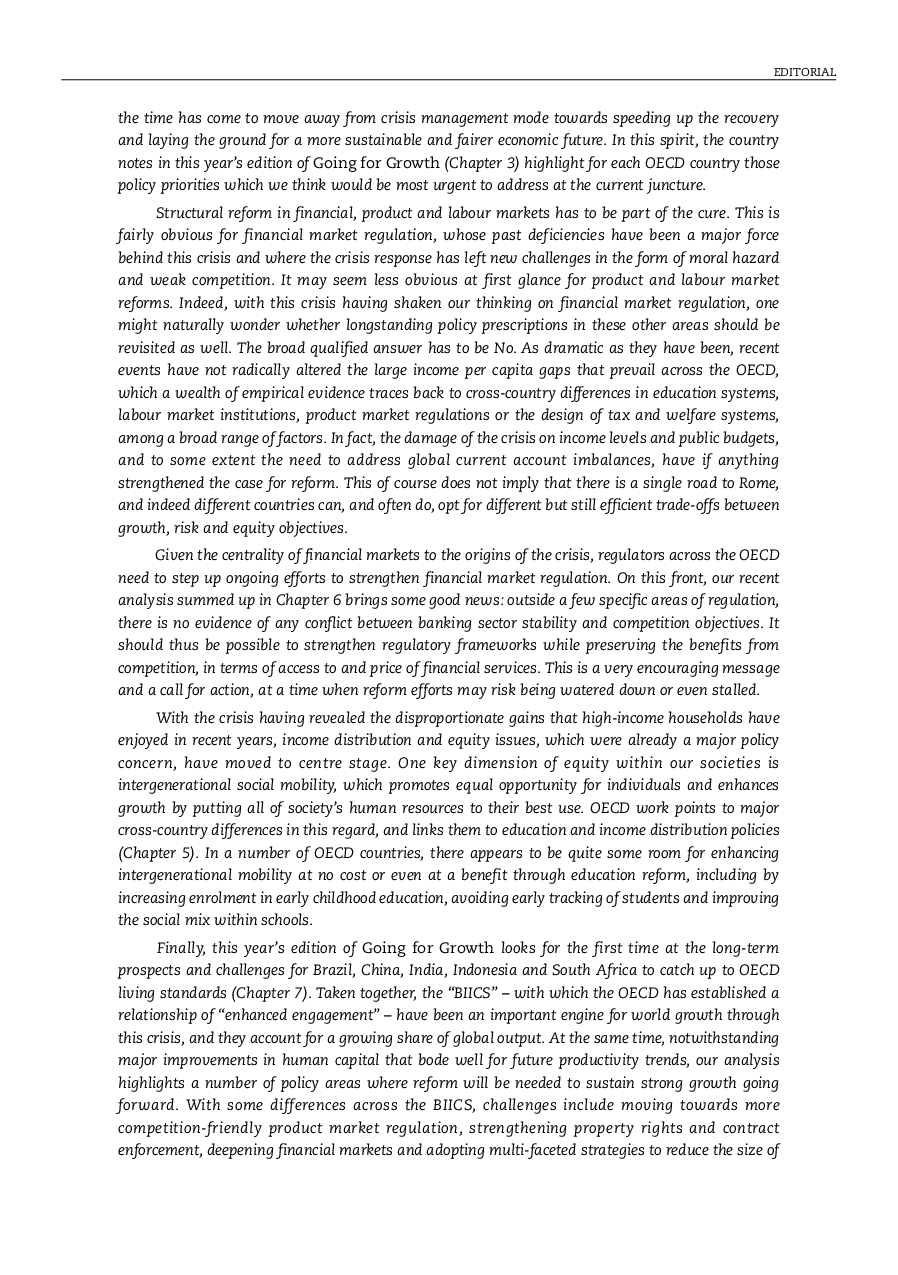 Economic Policy Reforms Going For Growth 2010 - Page 4