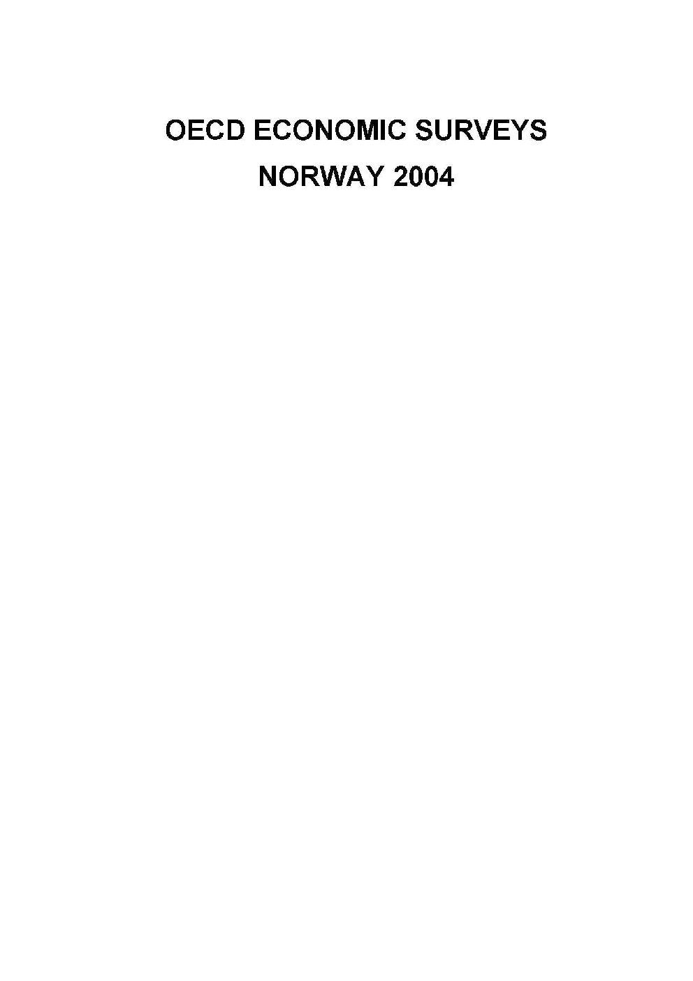 Economic Surveys Norway 2004 - Page 1