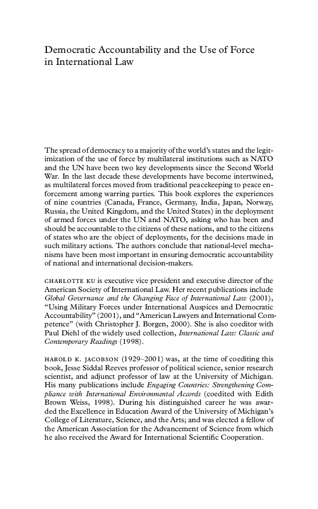 Democratic Accountability And The Use Of Force In International Law - Page 3