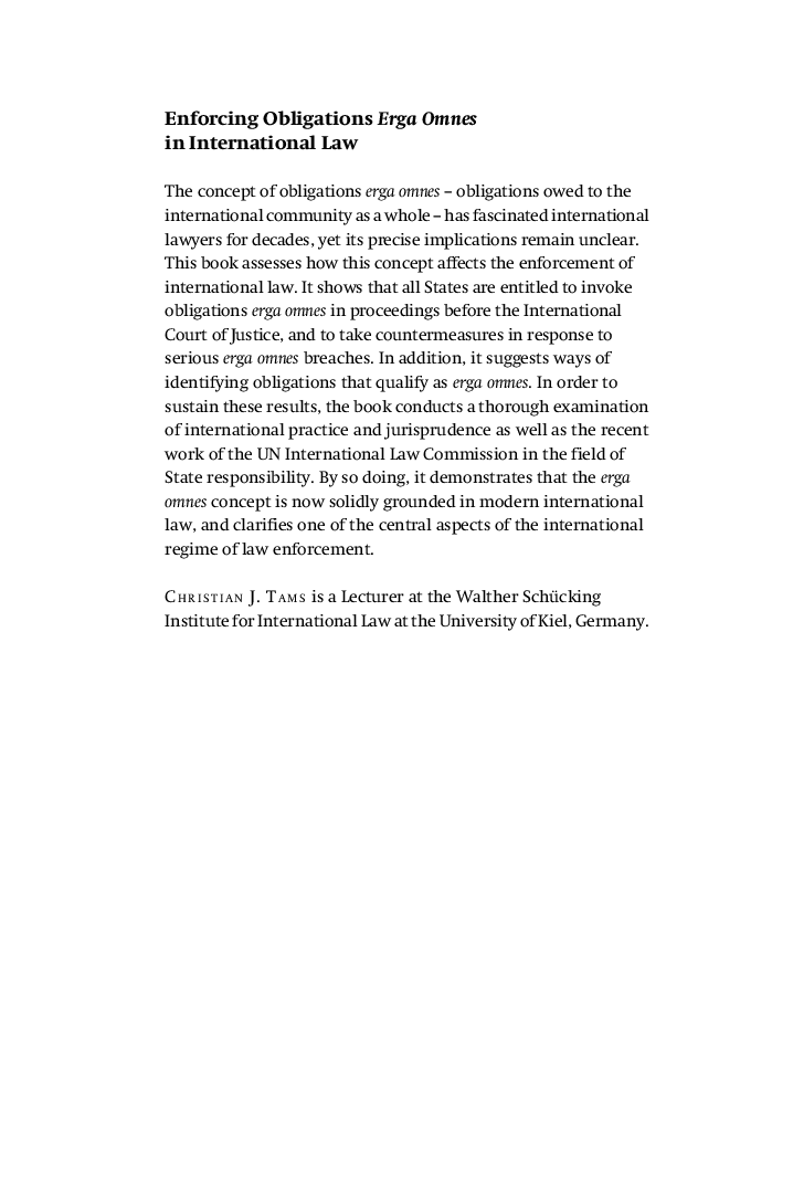 Enforcing Obligations Erga Omnes In International Law - Page 3