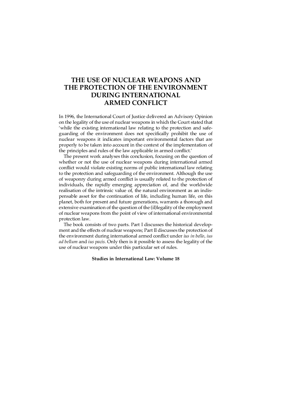 The Use Of Nuclear Weapons And The Protection Of The Environment During International Armed Conflict - Page 2