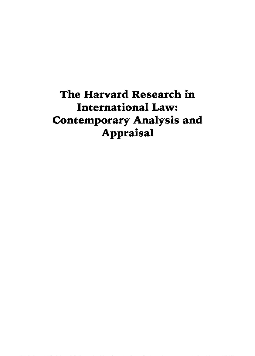 The Harvard Research In International Law - Page 1