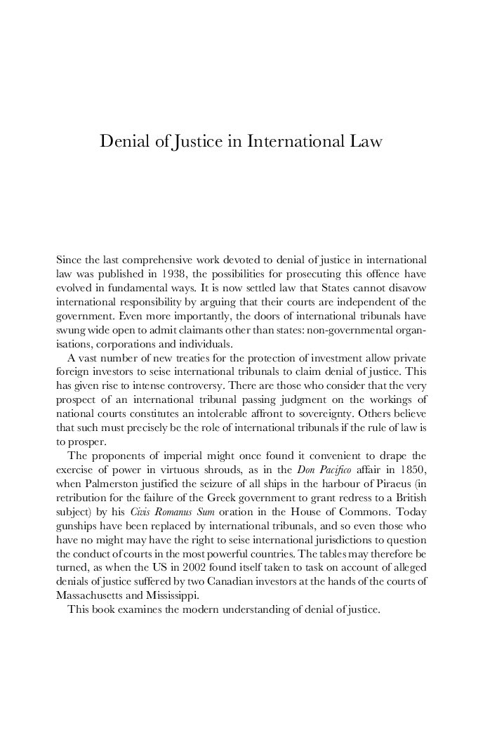 Denial Of Justice In International Law - Page 3