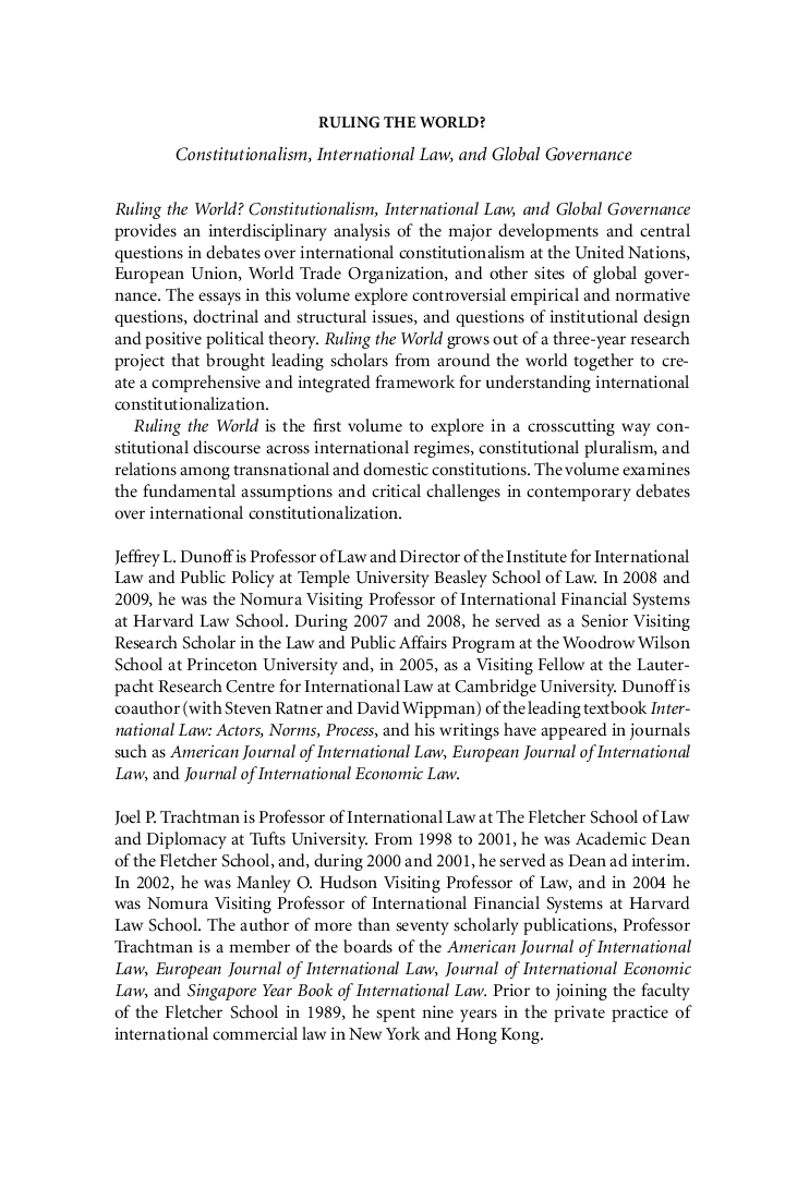 Ruling The World Constitutionalism, International Law, And Global Governance - Page 3