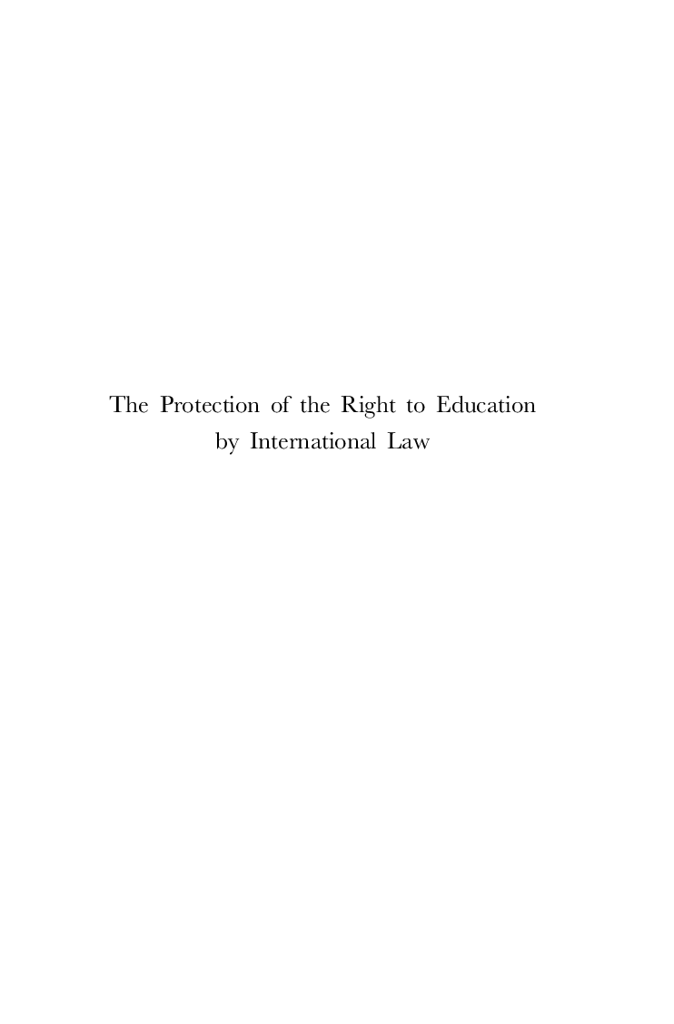 The Protection Of The Right To Education By International Law - Page 2
