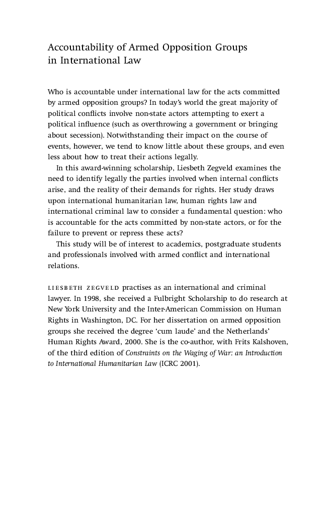 Accountability Of Armed Opposition Groups In International Law - Page 3