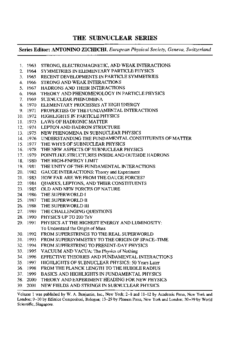 New Fields And Strings In Subnuclear Physics - Page 3
