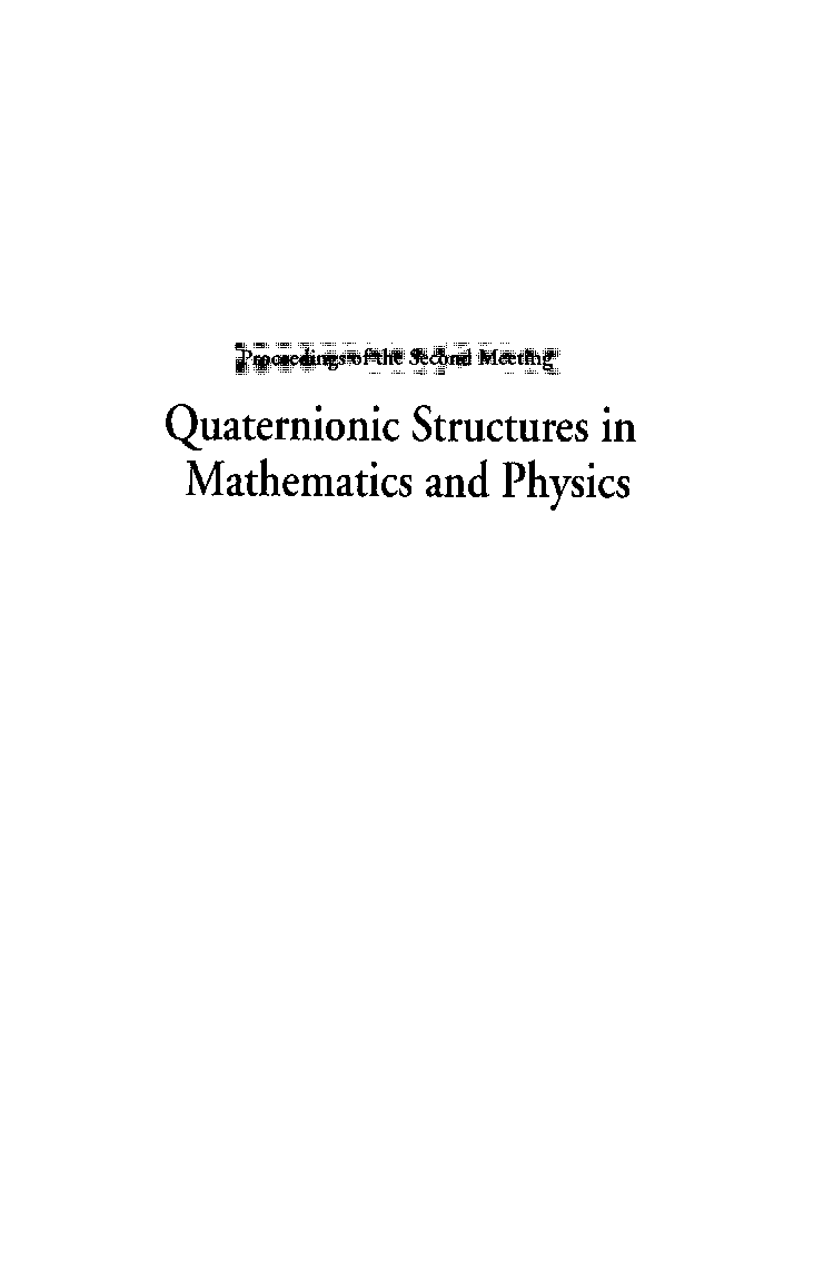 Quaternionic Structures In Mathematics And Physics - Page 2