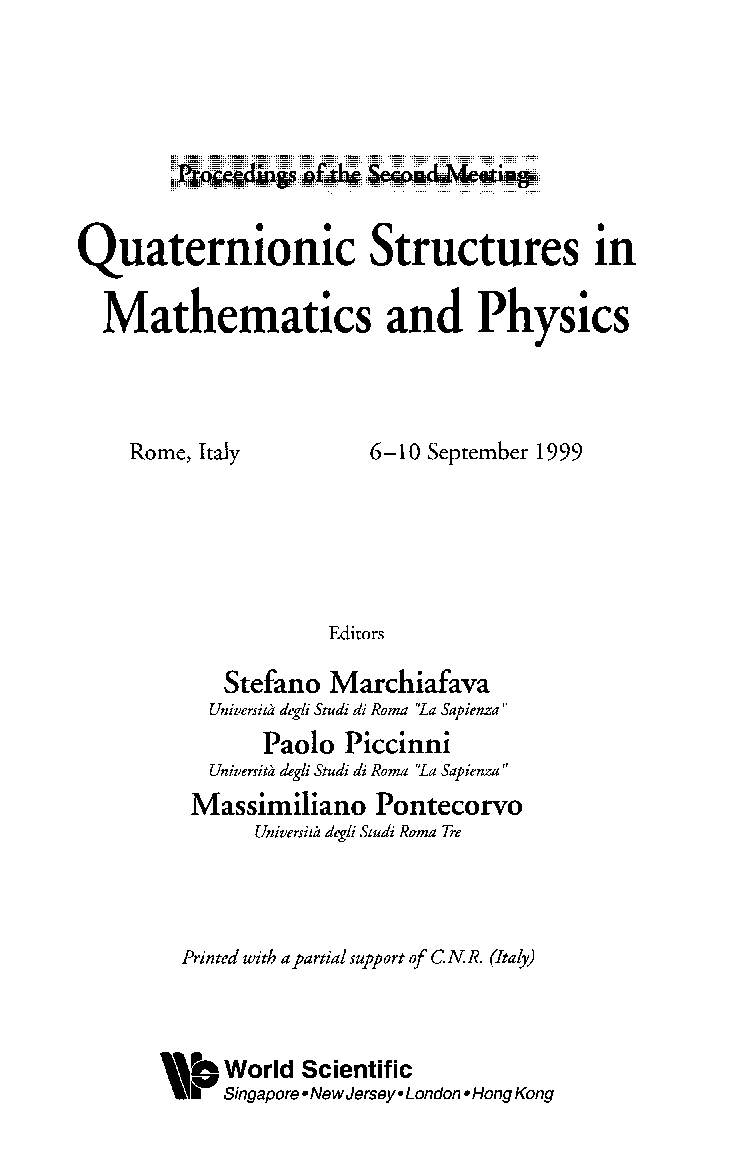 Quaternionic Structures In Mathematics And Physics - Page 4