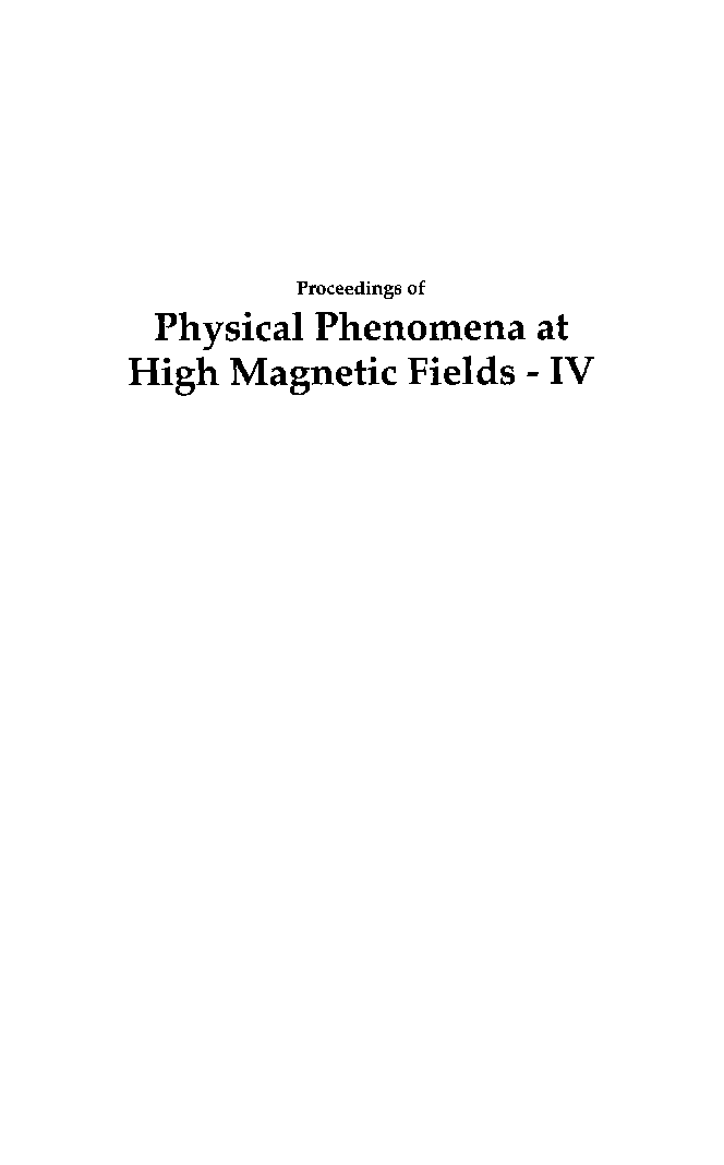 Proceedings Of Physical Phenomena At High Magnetic Fields-IV - Page 3