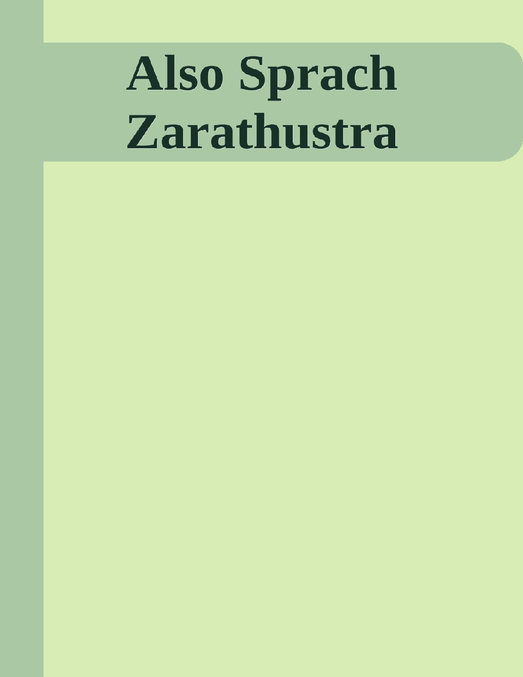 Also-Sprach Zarathustra - Page 1