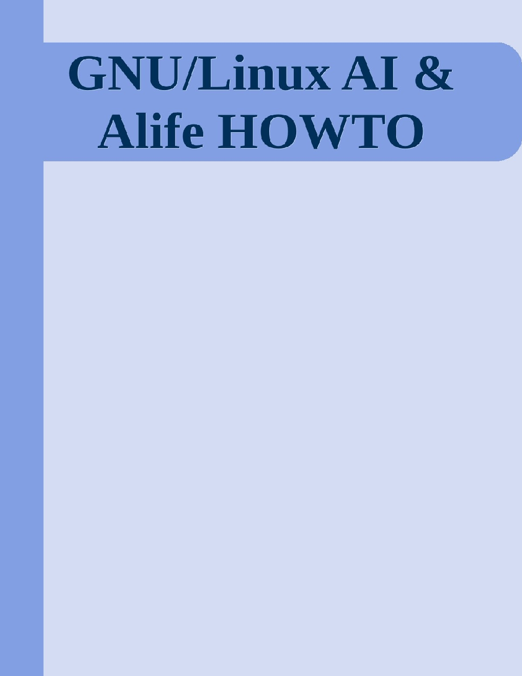 GNU Linux AI Alife How To - Page 1