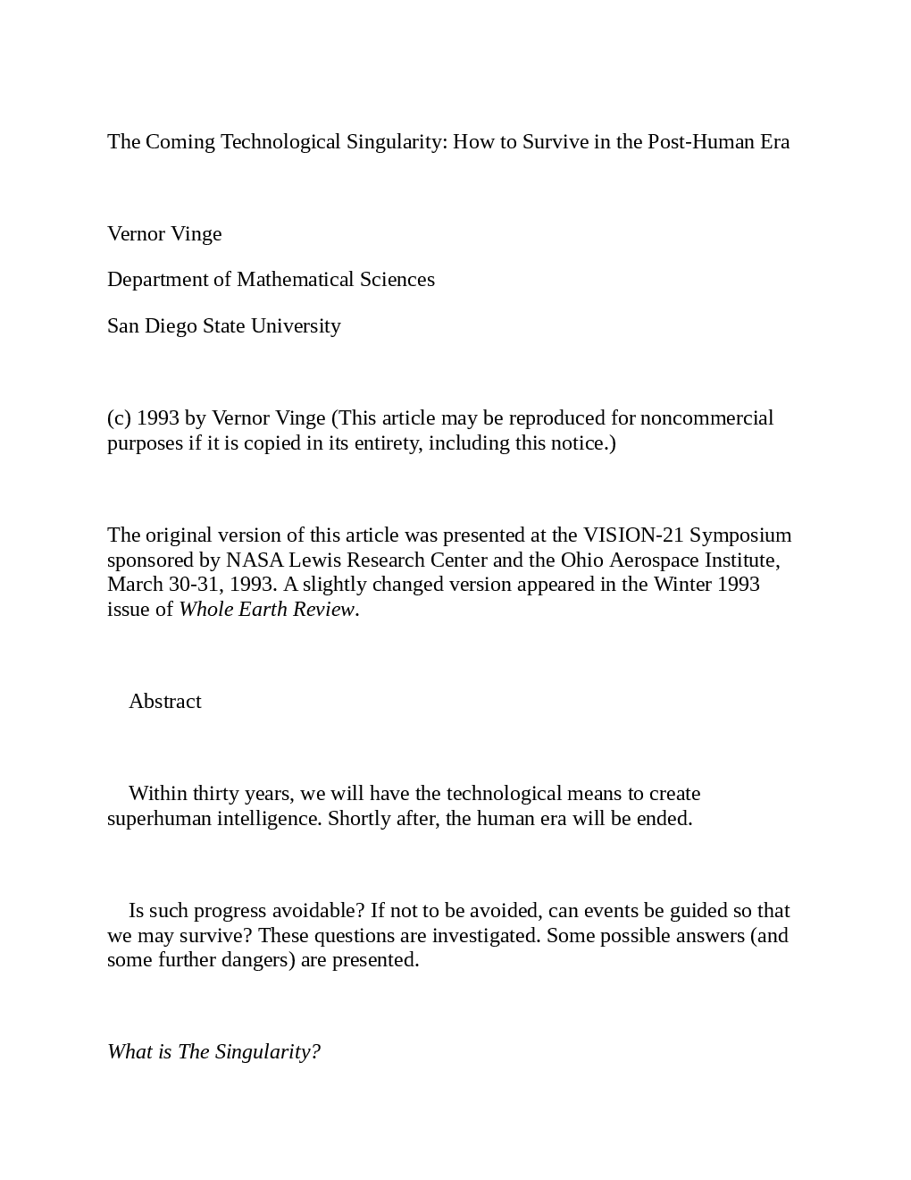 The Coming Technological Singularity - Page 2