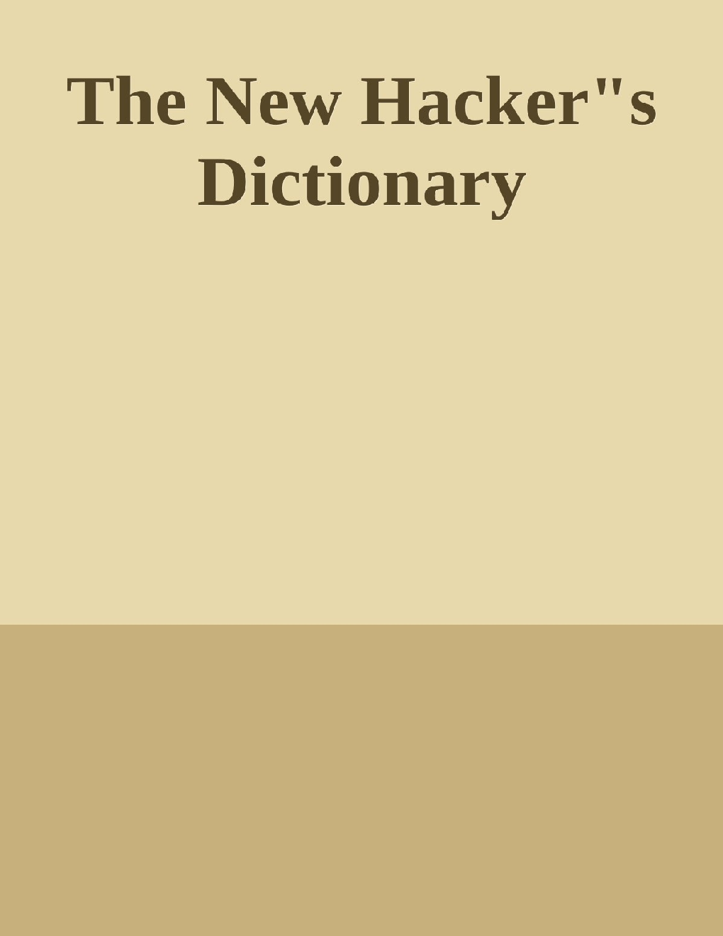 The New Hacker's Dictionary - Page 1