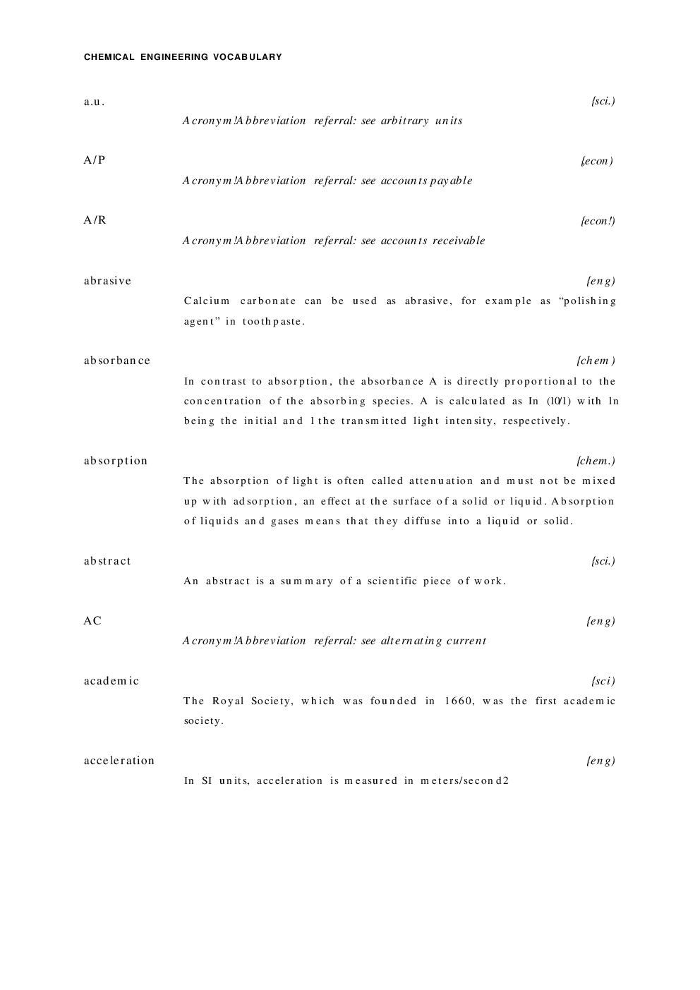 Chemical Engineering Vocabulary  - Page 4
