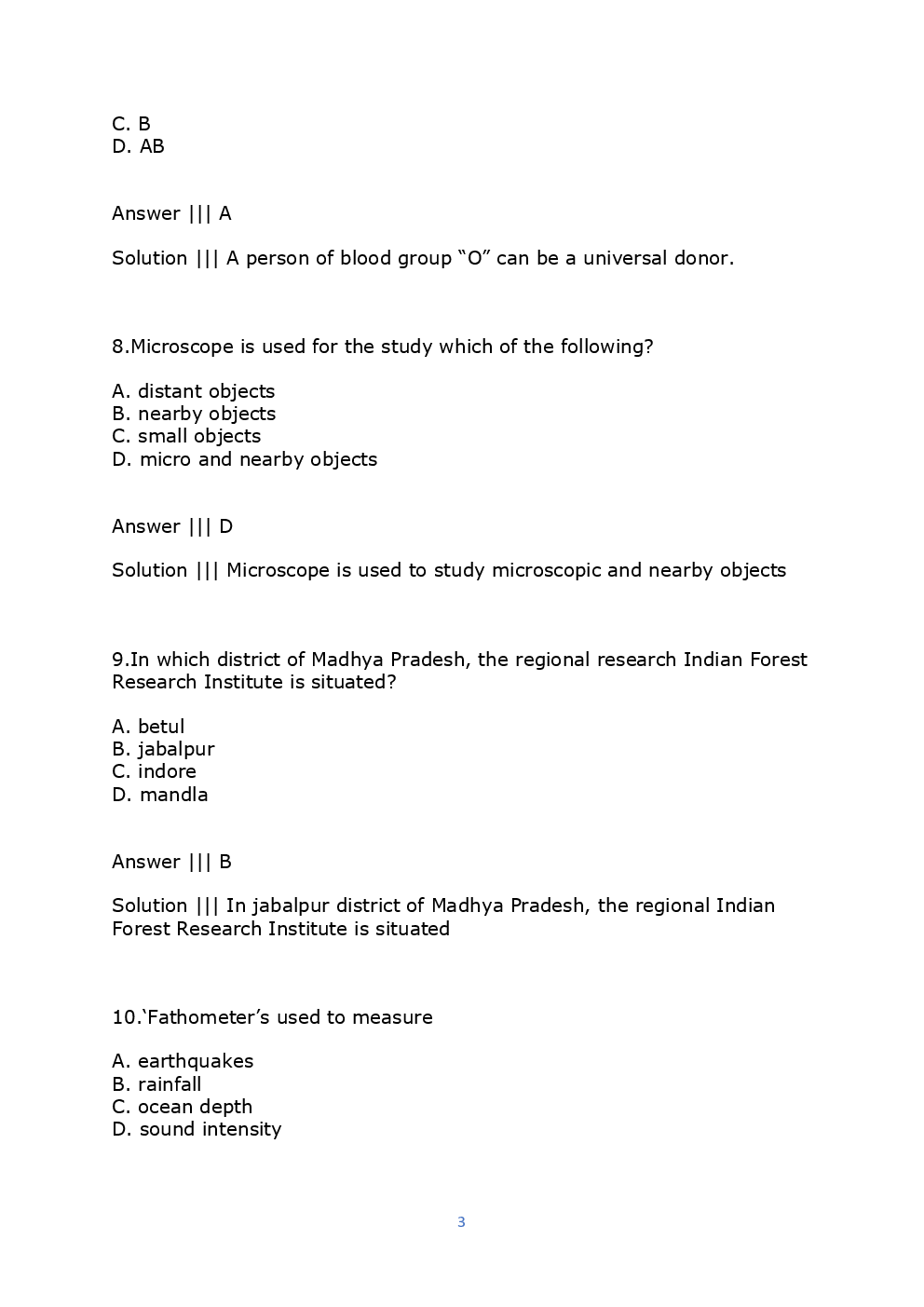 MPPSC 2015  Previous Year Question Paper With Solution - Page 4