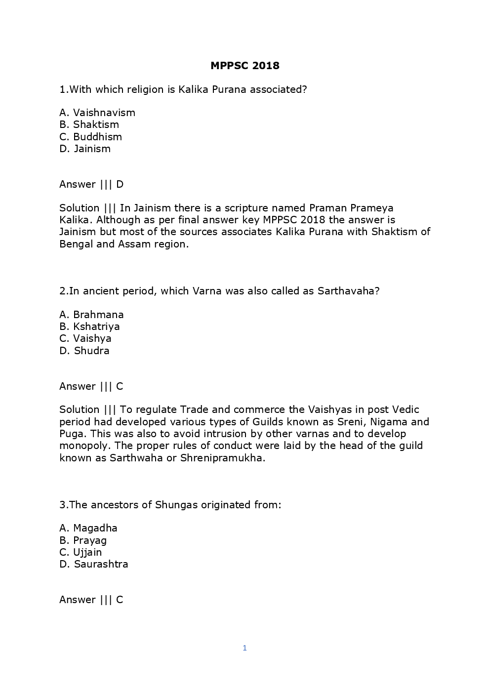 MPPSC 2018  Previous Year Question Paper With Solution - Page 2