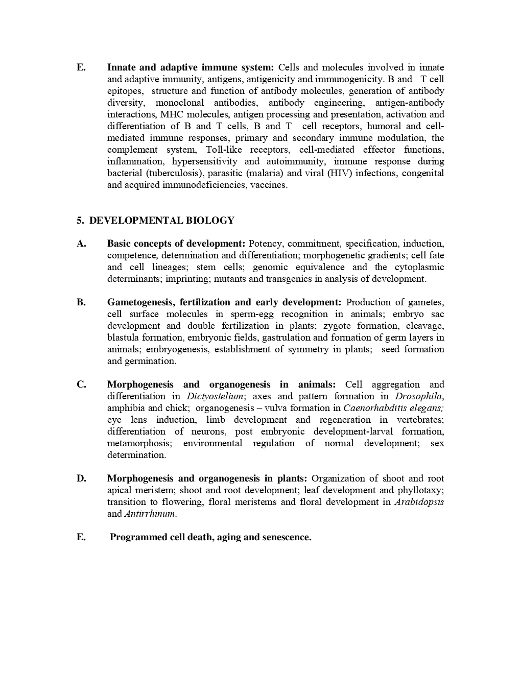 CSIR NET Life Sciences Syllabus 2019 - Page 4