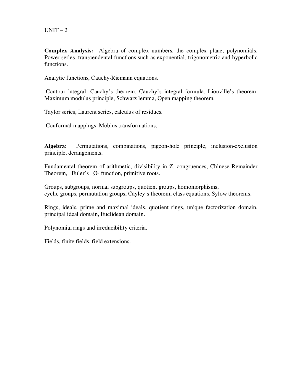 CSIR NET Mathematical Sciences Syllabus 2019 - Page 3