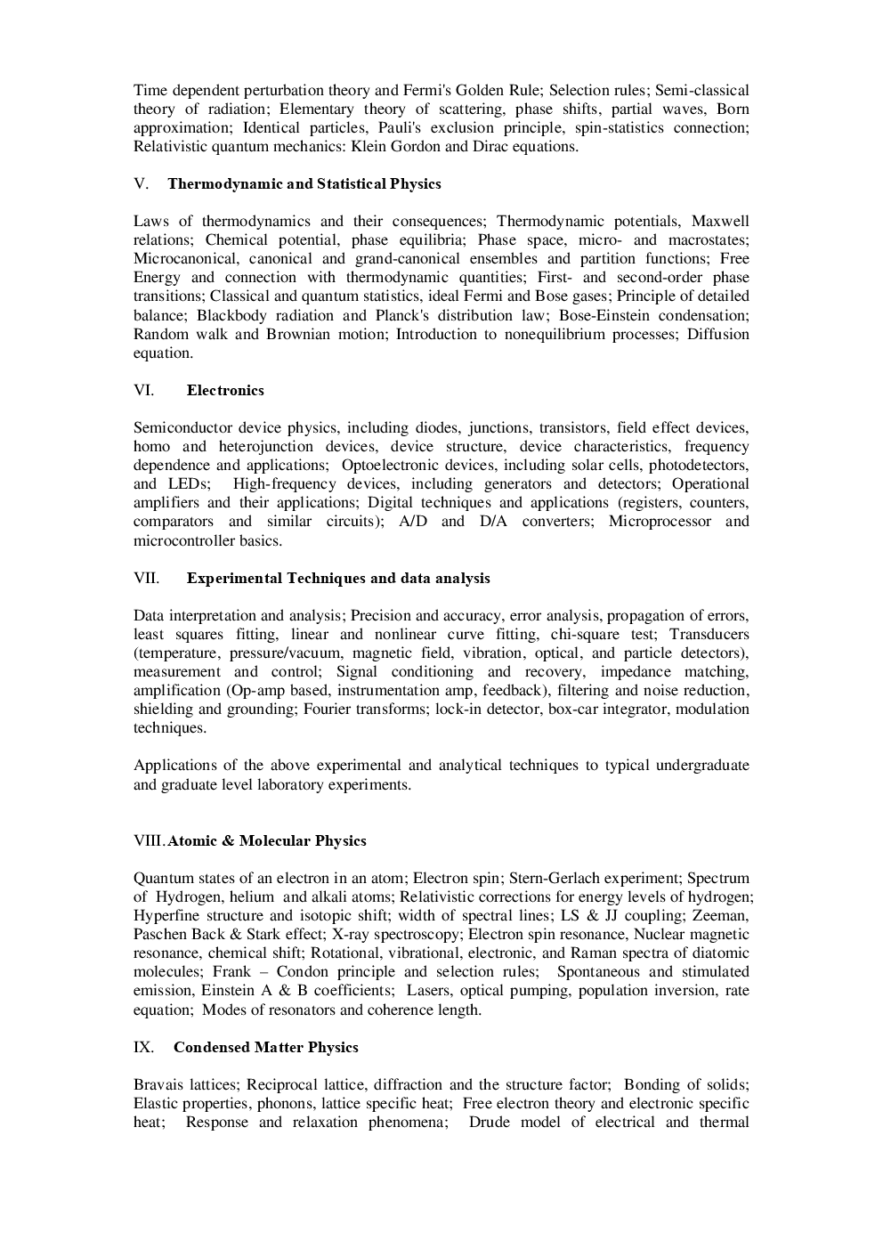 CSIR NET Physical Sciences Syllabus 2019 - Page 3