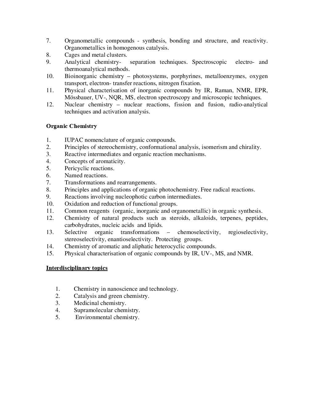 CSIR NET Chemical Sciences Syllabus 2019 - Page 3