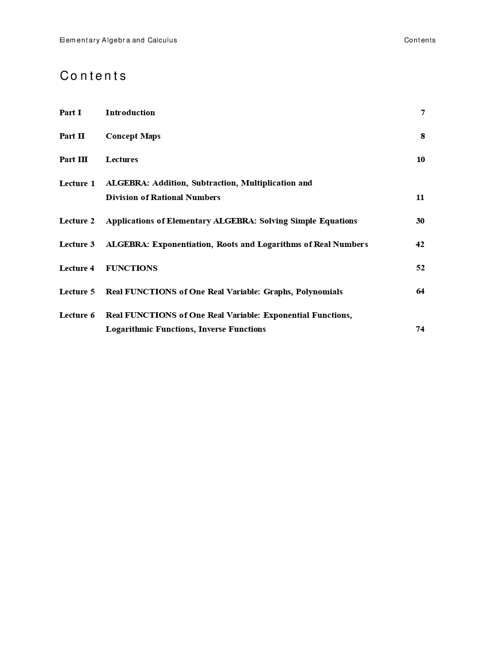 Elementary Algebra And Calculus - Page 4