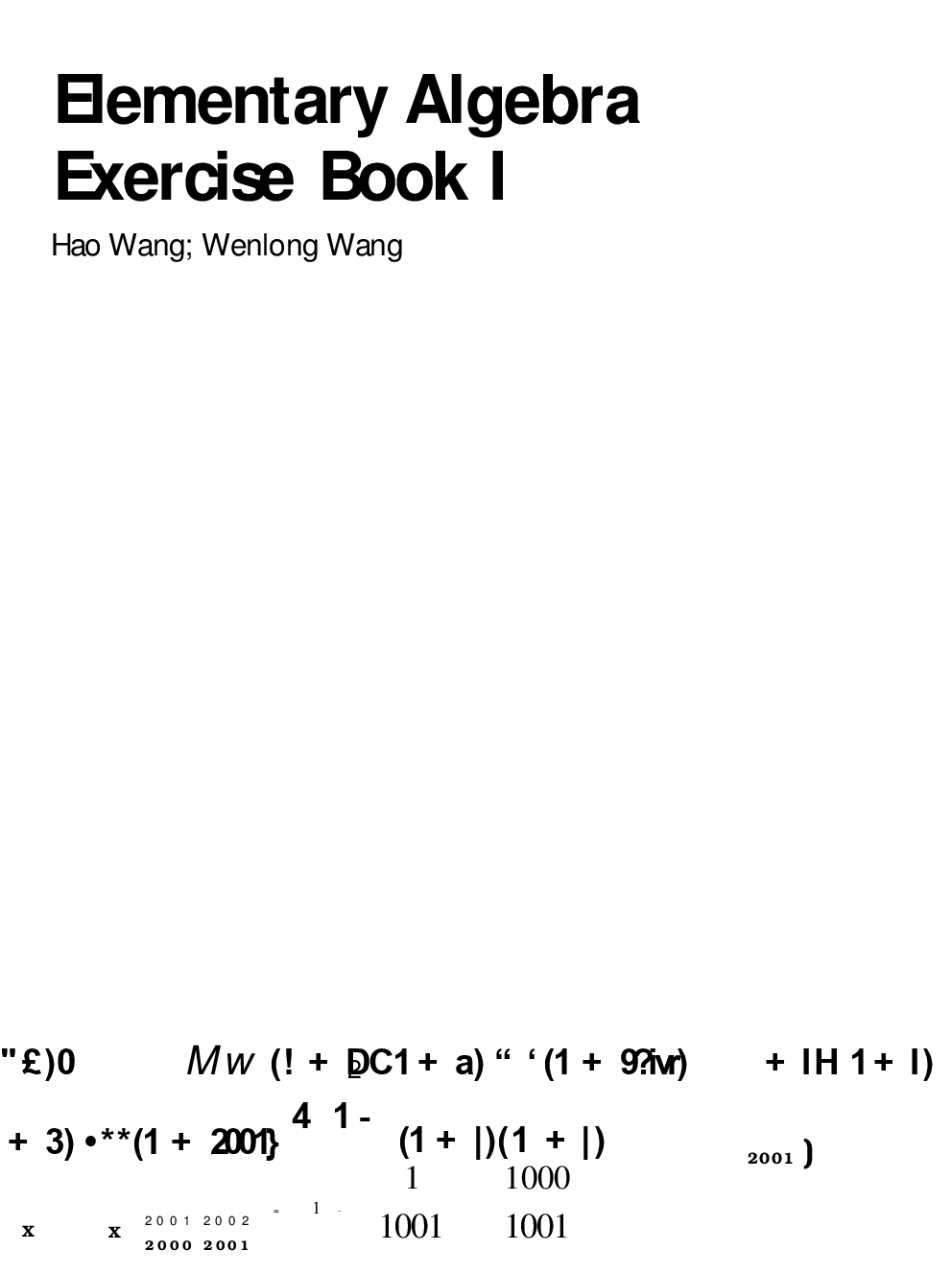 Elementary Algebra Exercise Book I - Page 1