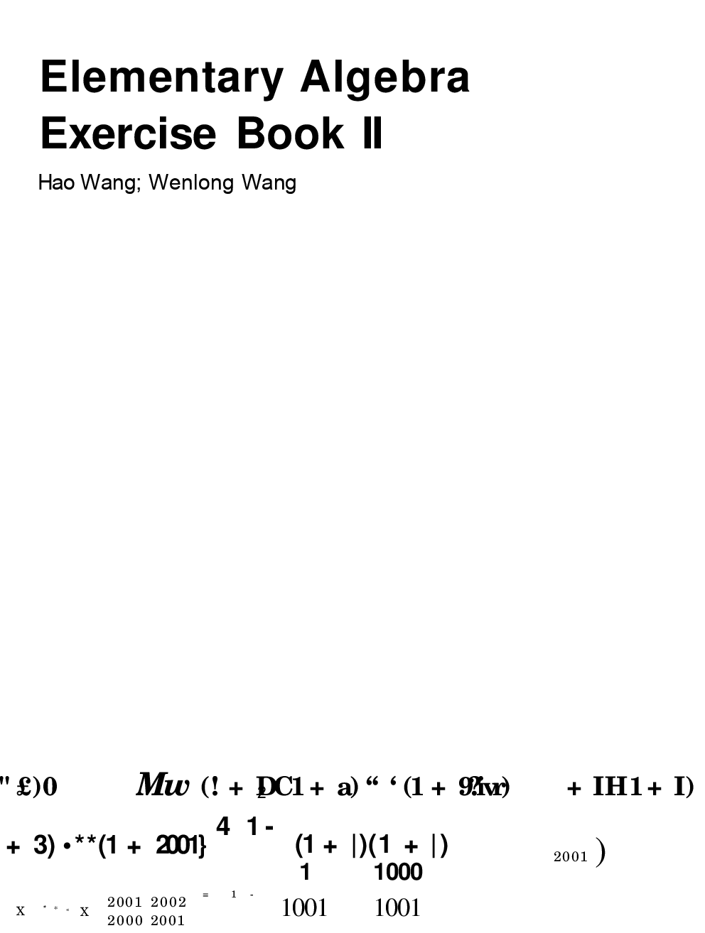 Elementary Algebra Exercise Book II - Page 1