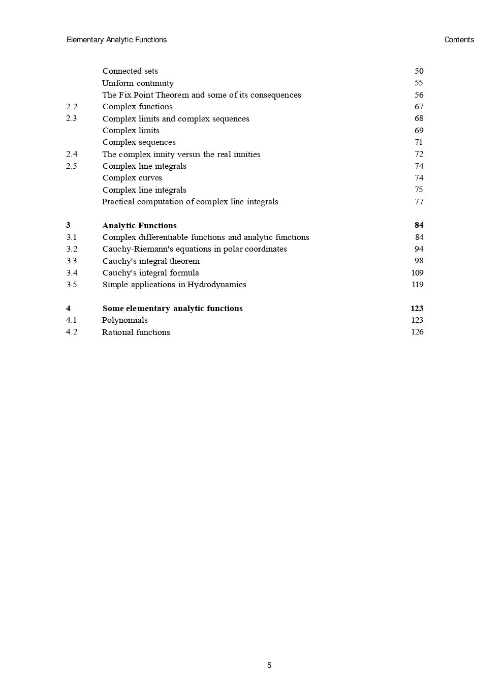 Elementary Analytic Functions - Page 5