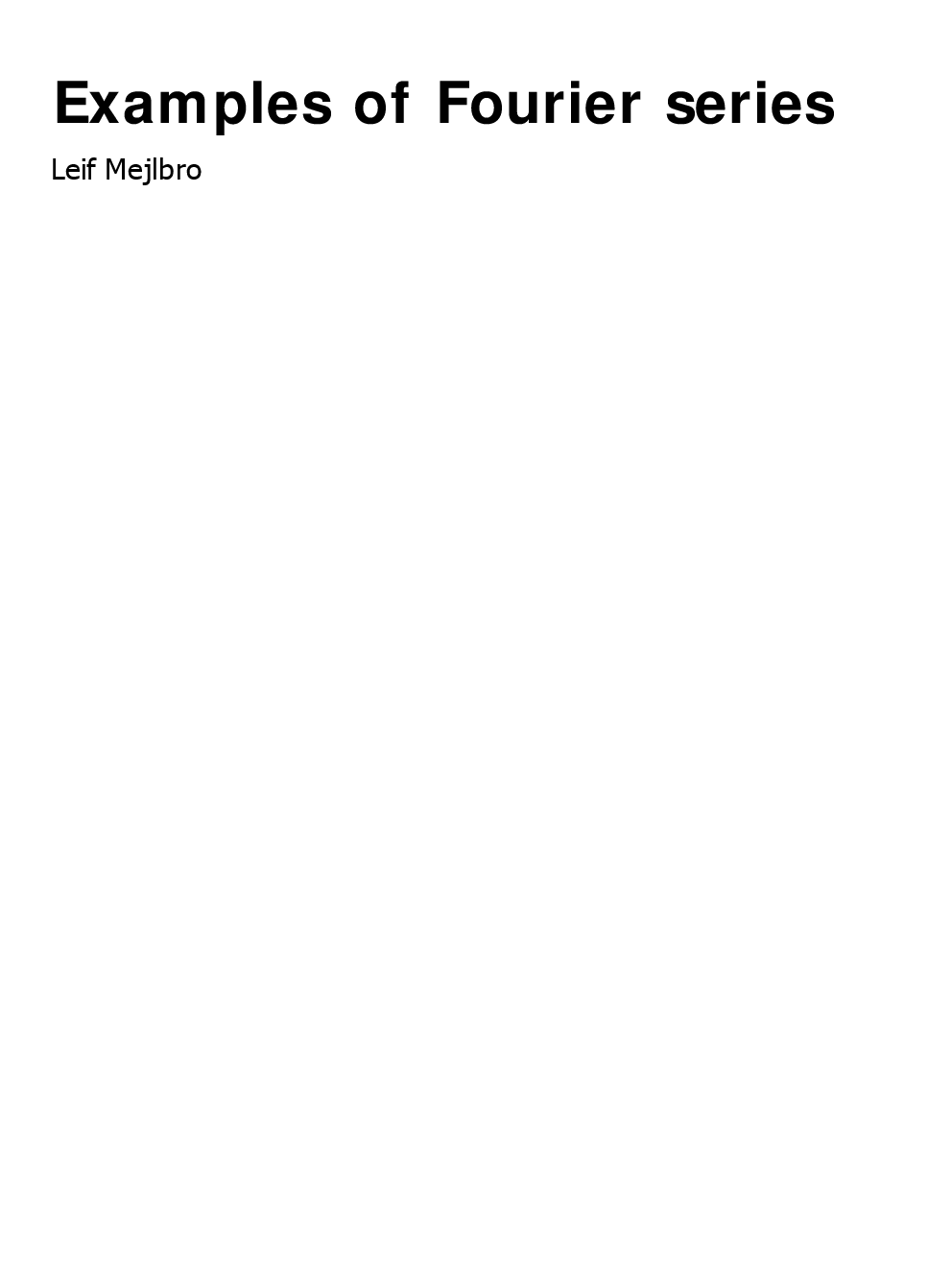Examples Of Fourier Series - Page 1