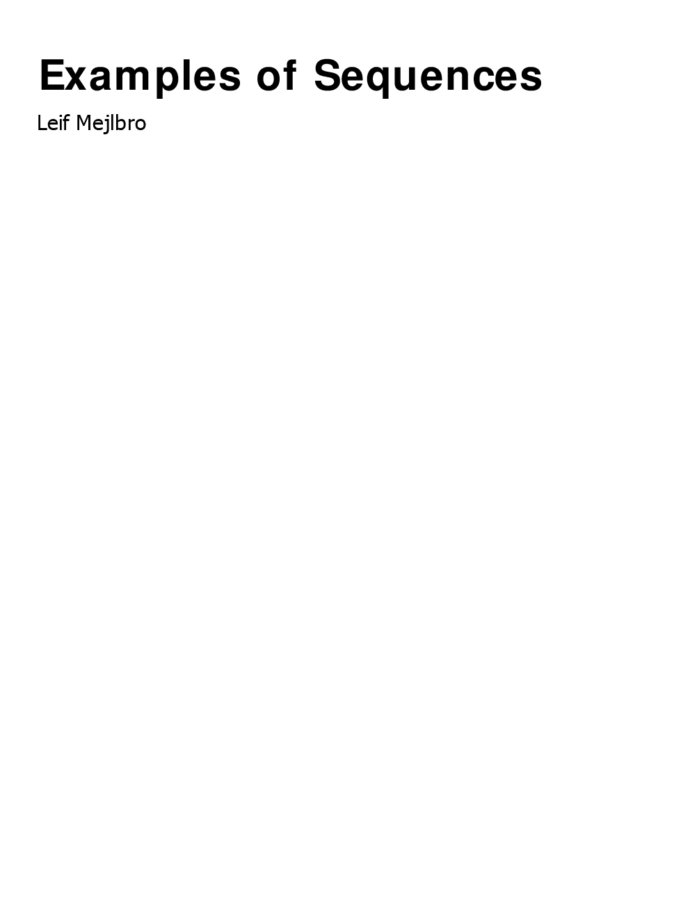 Examples Of Sequences - Page 1