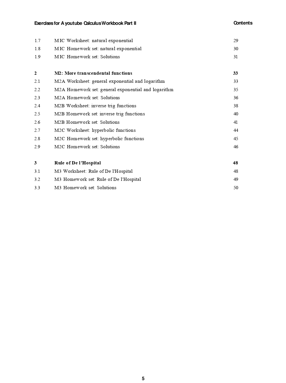 Exercises For A youtube Claculus Workbook Part II - Page 5