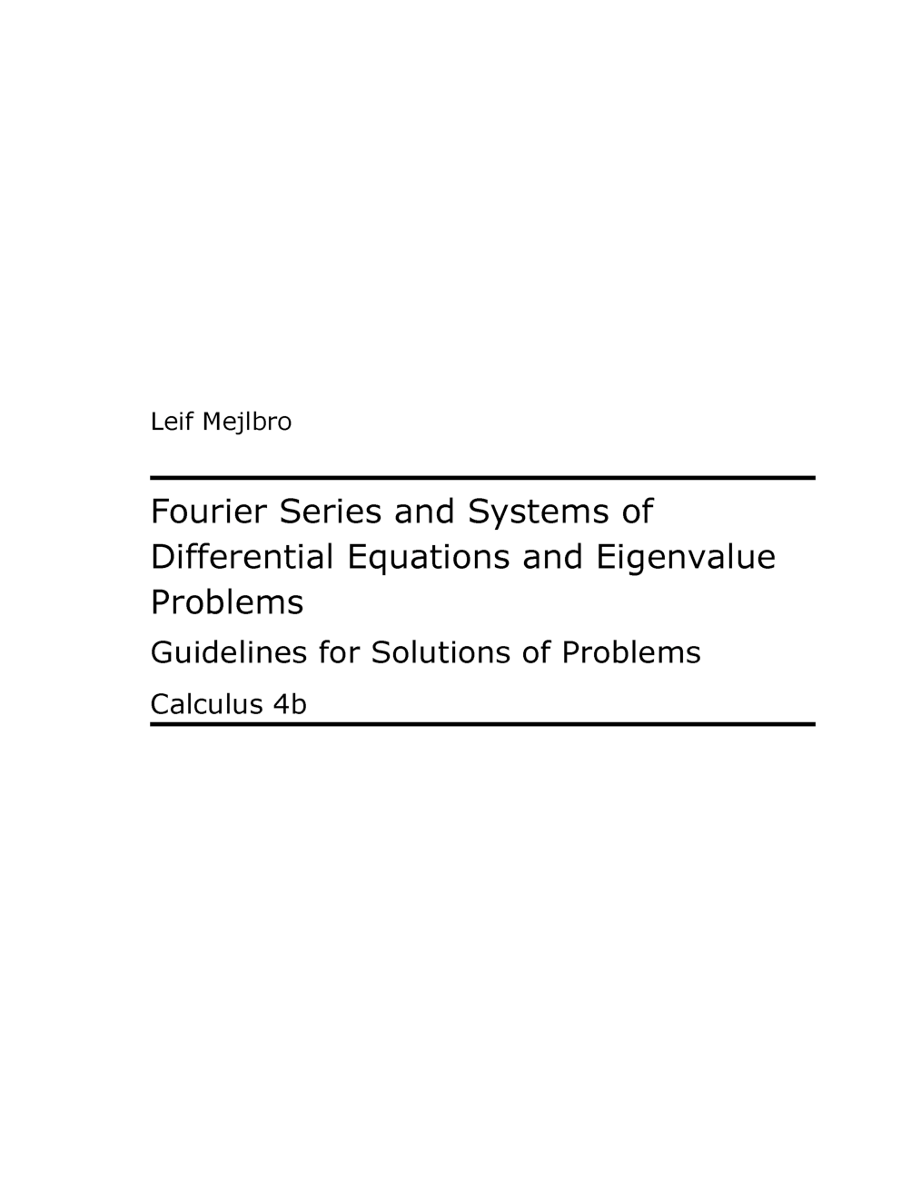 Fourier Series And Systems Of Differential - Page 2