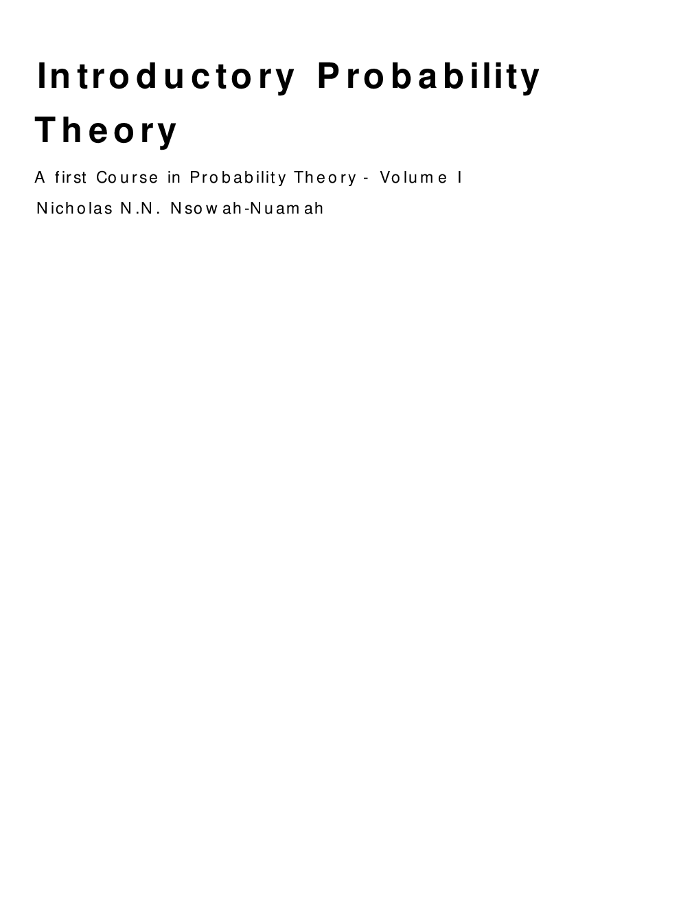 Introductory Probability Theory - Page 1