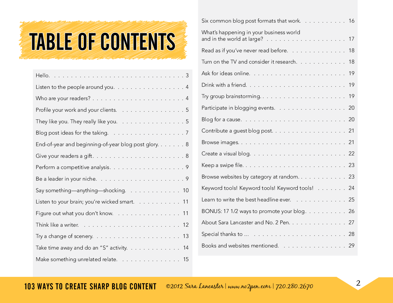 103 Way To Create Sharp Blog Content - Page 2